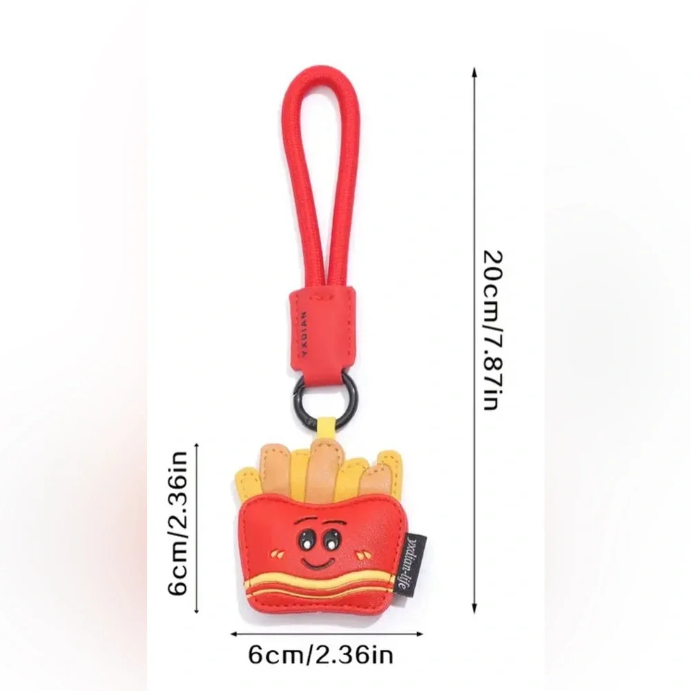 Red and Yellow French Fry Keychain/Bag Charm, NEW